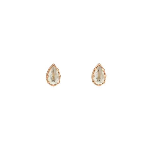 Leaf Jewelry Ohrstecker Drop, Prehnit, 18 K Rosegold vergoldet Tägliche Deals