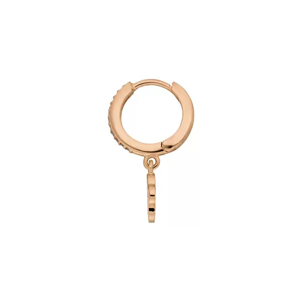 Leaf Jewelry Single Creole CLOVER/Zirkonia, 18 K Rosegold vergoldet Black Friday Preise