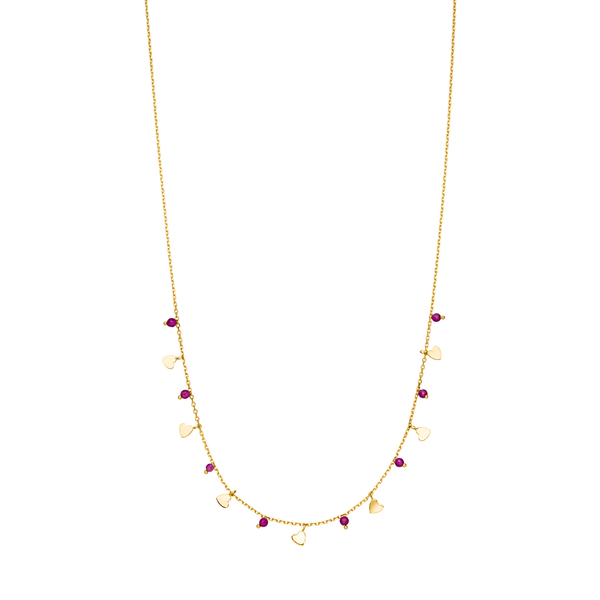 Leaf Jewelry Halskette Hearts Rubin, 18 K Gelbgold vergoldet Online