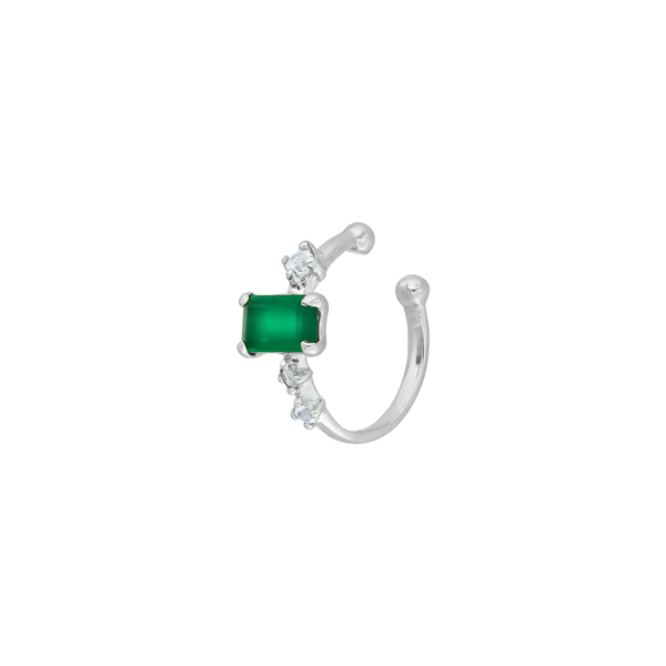 Leaf Jewelry Silber Earcuff Gorgeous Gems, Grüner Achat Hotsell