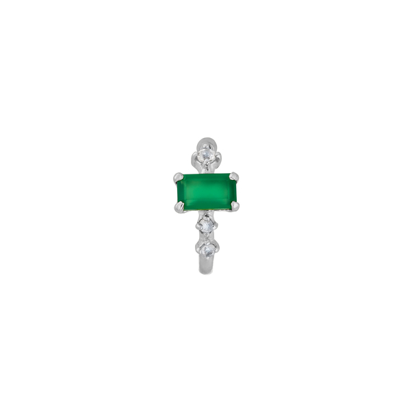 Leaf Jewelry Silber Earcuff Gorgeous Gems, Grüner Achat Hotsell