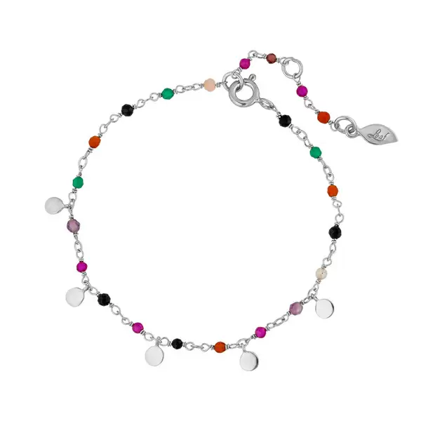 Leaf Jewelry Armkette Rainbow, 925 Sterlingsilber, Multi Gems Fabrikpreis