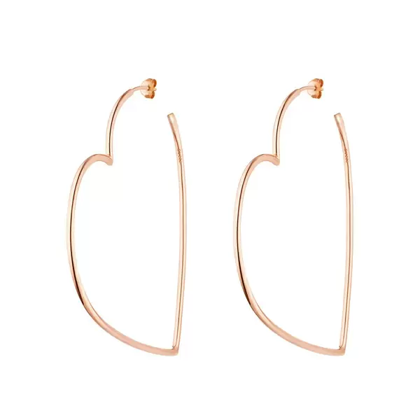 Leaf Jewelry Creole Herz, 60mm, 18K Rosegold vergoldet Begrenztes Angebot