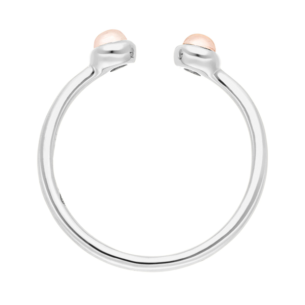 Leaf Jewelry Silber Open Ring, Rosenquarz Preisnachlass