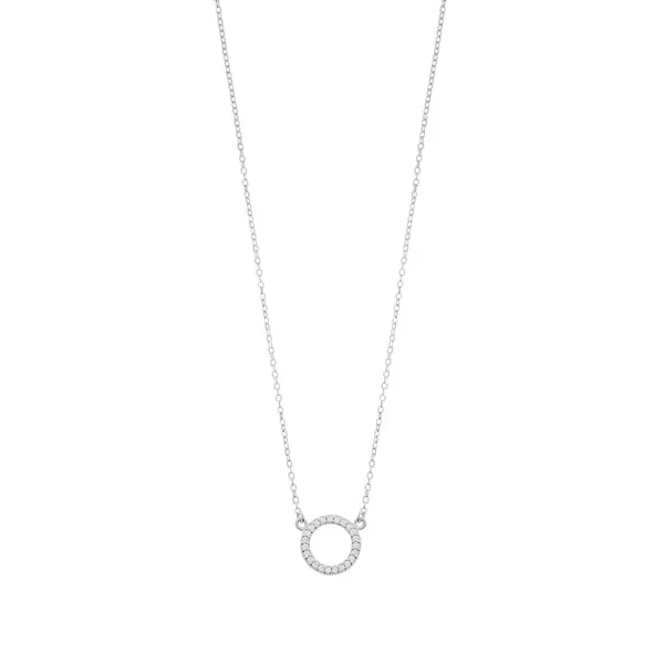 Leaf Jewelry Glückskettchen Circle mit Zirkonia, Silber Valentinstagsangebot