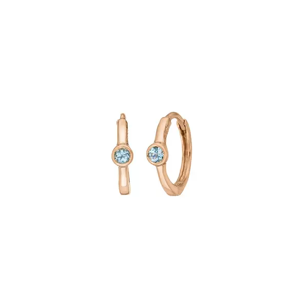 Leaf Jewelry Creole One Gem, Blauer Topas, 18 K Rosegold vergoldet Jubiläumsangebot