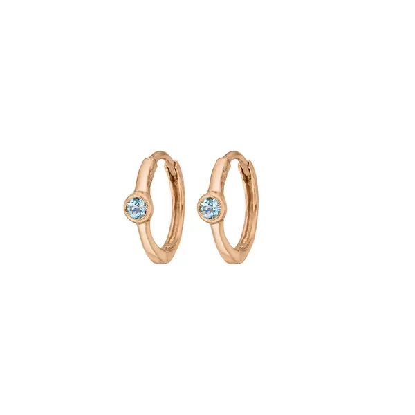 Leaf Jewelry Creole One Gem, Blauer Topas, 18 K Rosegold vergoldet Jubiläumsangebot