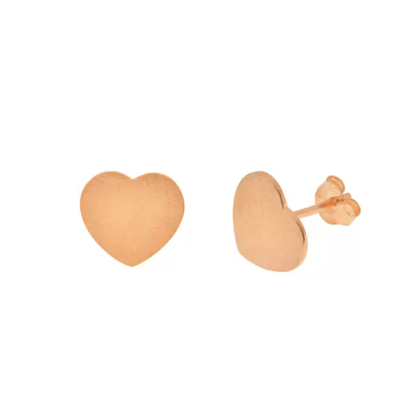 Leaf Jewelry Ohrstecker Heart-Disc, matt, 18 Rosegold vergoldet Top Angebot