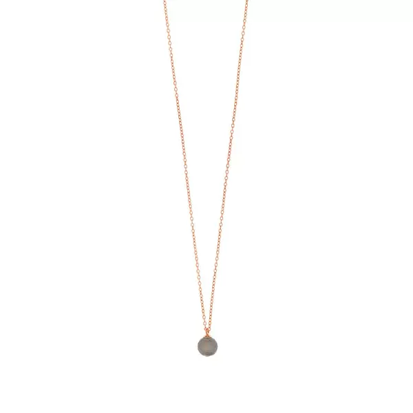 Leaf Jewelry Halskette Rain Drop, Labradorit, 18 K Roségold vergoldet Zeitlich begrenztes Angebot