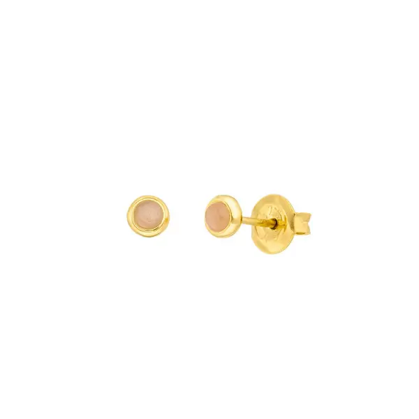 Leaf Jewelry Ohrstecker Pure Peach Mondstein, 3mm, 18 K Gelbgold vergoldet Tägliche Deals