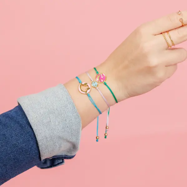 Leaf Jewelry Glücksarmband "LOL" EMOJI, 18 K Gelbgold vergoldet Vierteljährliche Förderung