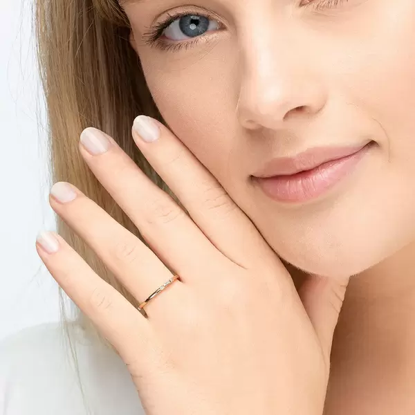 Leaf Jewelry Ring SPARKLE, small, 18 K Rosegold vergoldet, Gr.50 Clearance-Verkauf