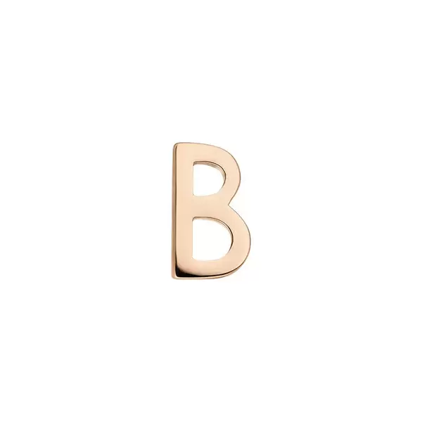 Leaf Jewelry Buchstabenstecker, 18K Rosegold vergoldet, 1 Stück, B Fabrikladen