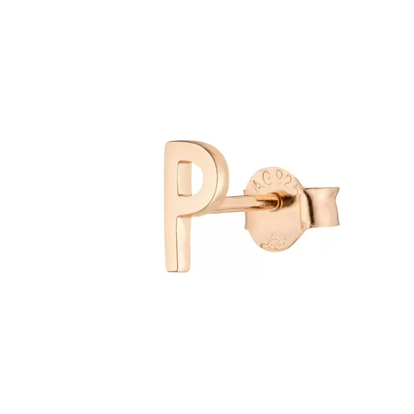 Leaf Jewelry Buchstabenstecker, 18K Rosegold vergoldet, 1 Stück, B Fabrikladen