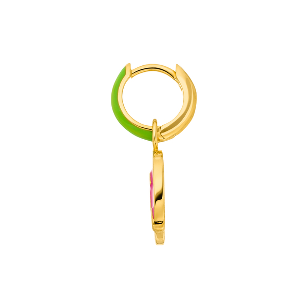 Leaf Jewelry Single Creole "LOL" EMOJI, 18 K Gelbgold vergoldet Verkauf