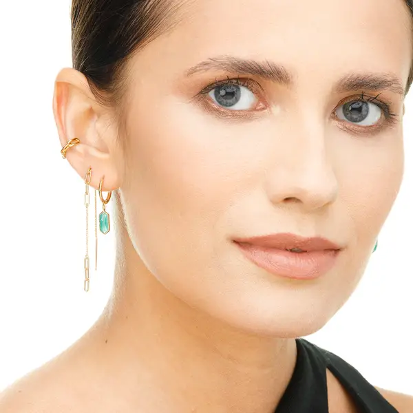 Leaf Jewelry Silber Earcuff, CHAIN, Rosegold im Angebot