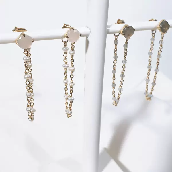 Leaf Jewelry Ohrhänger Flying Gem, Labradorit, 18 K Gelbgold vergoldet Schlussverkauf