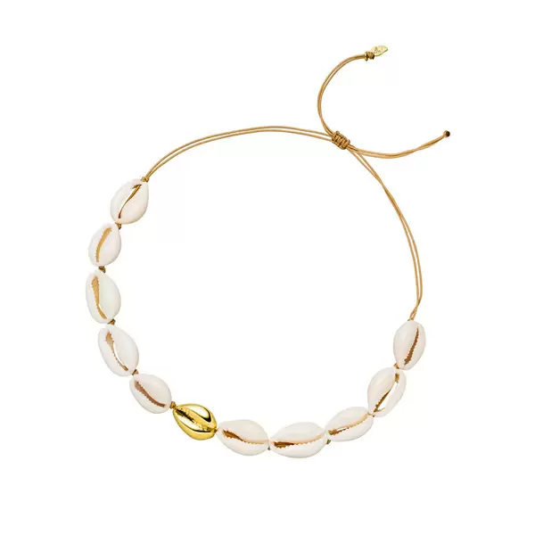 Leaf Jewelry Fußbändchen Cowrie Shell, 18 K Gelbgold vergoldet Günstiger Verkauf