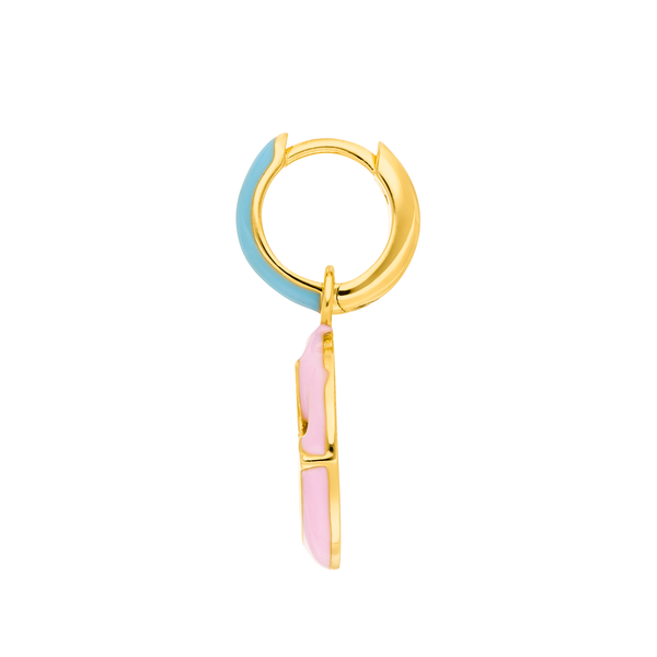 Leaf Jewelry Single Creole "Joy" EMOJI, 18 K Gelbgold vergoldet Sonderangebot
