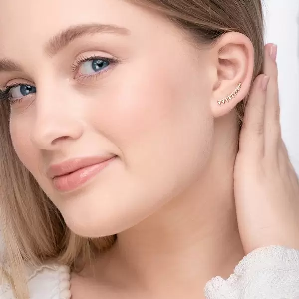 Leaf Jewelry Earclimber Memory II, 18 K Gelbgold vergoldet Günstig kaufen