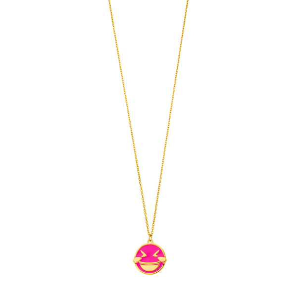 Leaf Jewelry Halskette "LOL" EMOJI, 18 K Gelbgold vergoldet Muttertagsangebot