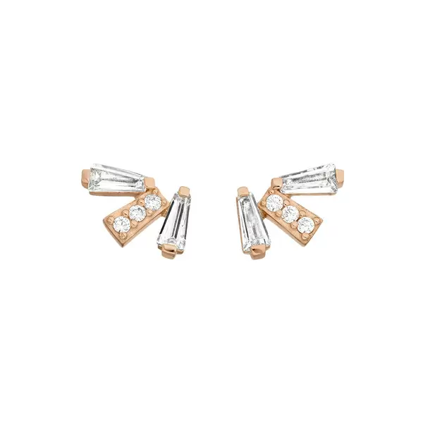 Leaf Jewelry Ohrstecker CRYSTAL, 18 K Rosegold vergoldet Vatertagsangebot