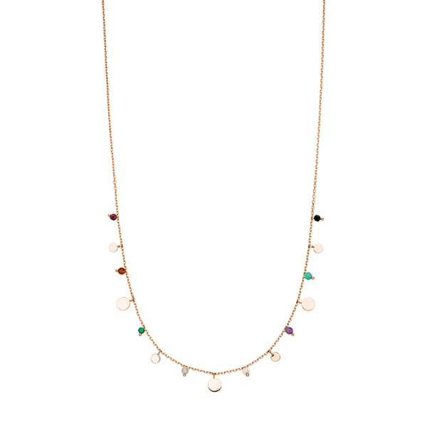 Leaf Jewelry Halskette Platelet Mix, 18 K Rosegold vergoldet Neueste Mode