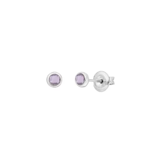 Leaf Jewelry Ohrstecker Pure Amethyst, 3mm, 925 Sterlingsilber Online Outlet