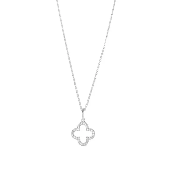 Leaf Jewelry Halskette Kleeblatt, Silber Große Rabatte