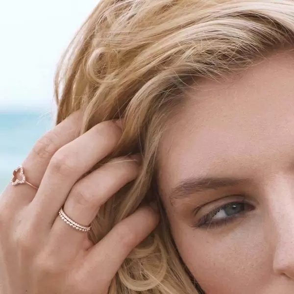 Leaf Jewelry Ball-Ring, 18 K Rosegold vergoldet, Größe 46 Saisonale Angebote