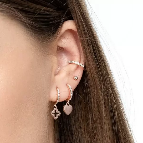 Leaf Jewelry Ear Mix, 5-er Set, 18 K Rosegold vergoldet Räumungsverkauf