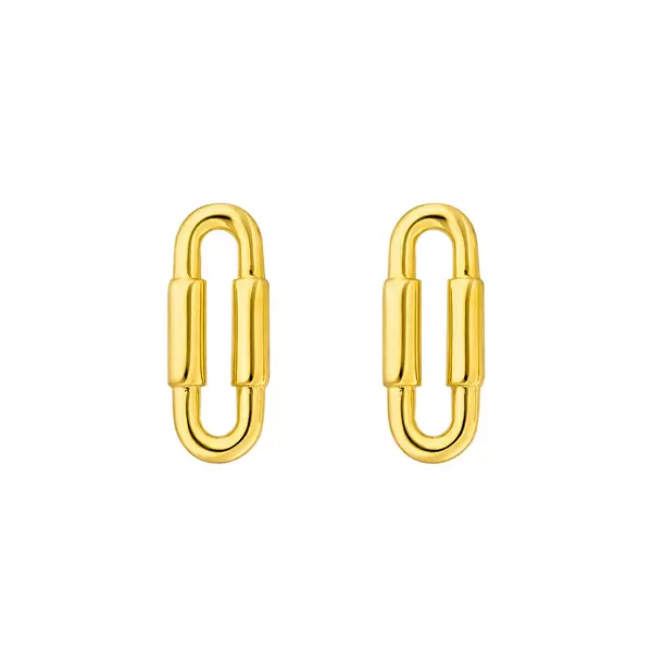 Leaf Jewelry Silber Ohrstecker, Gelbgold, Karabiner Begrenzte Freigabe