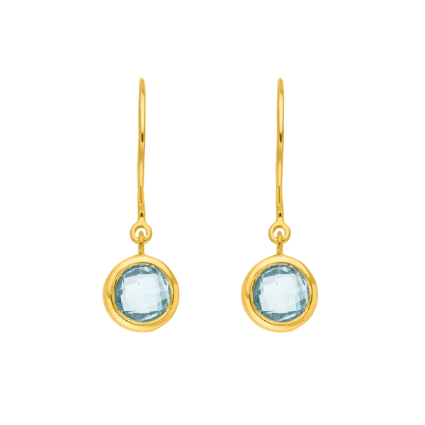 Leaf Jewelry Ohrhänger Solitär, Blauer Topaz, 18 K Gelbgold vergoldet JETZT KAUFEN