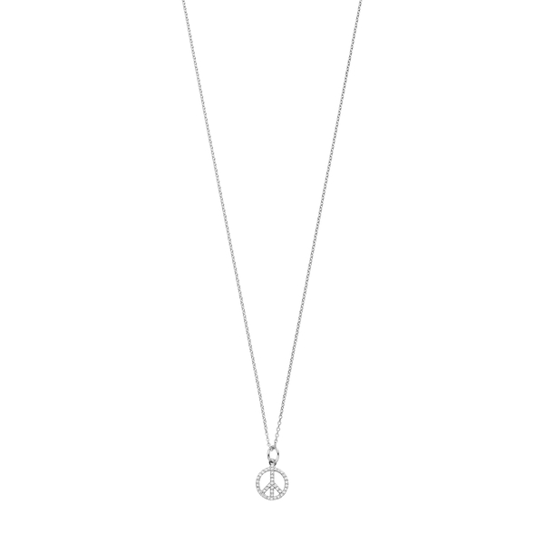 Leaf Jewelry Halskette Peace mit Zirkonia, 925 Sterlingsilber Neueste Stile