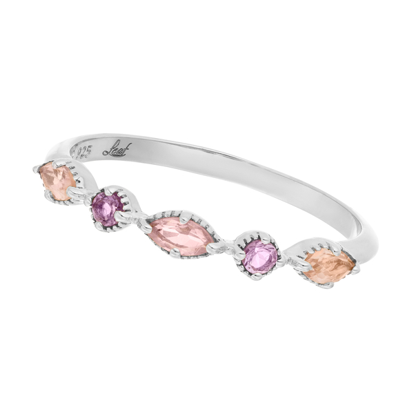 Leaf Jewelry Silber Ring, Oval Gems, Rosenquarz Sonderangebot der Fabrik
