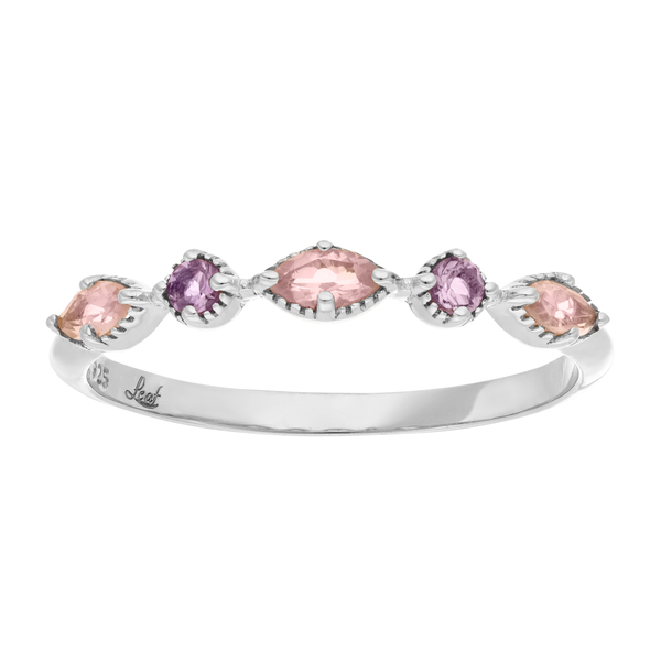 Leaf Jewelry Silber Ring, Oval Gems, Rosenquarz Sonderangebot der Fabrik