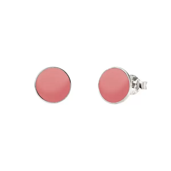 Leaf Jewelry Ohrstecker Circles Emailliert, 925 Sterlingsilber, peach Riesige Rabatte