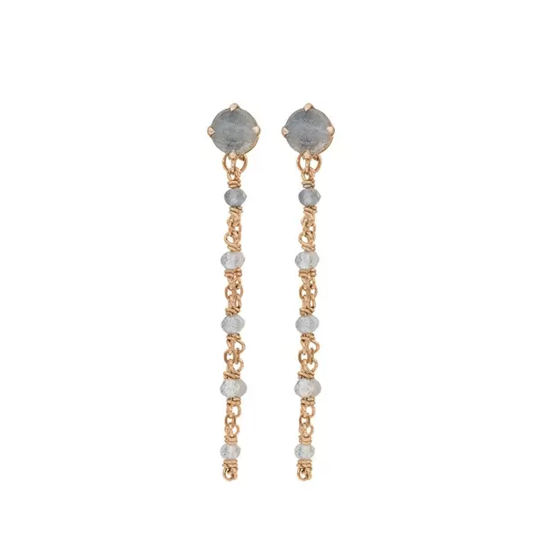Leaf Jewelry Ohrhänger Flying Gem, Labradorit, 18 K Rosegold vergoldet Black Friday Preise