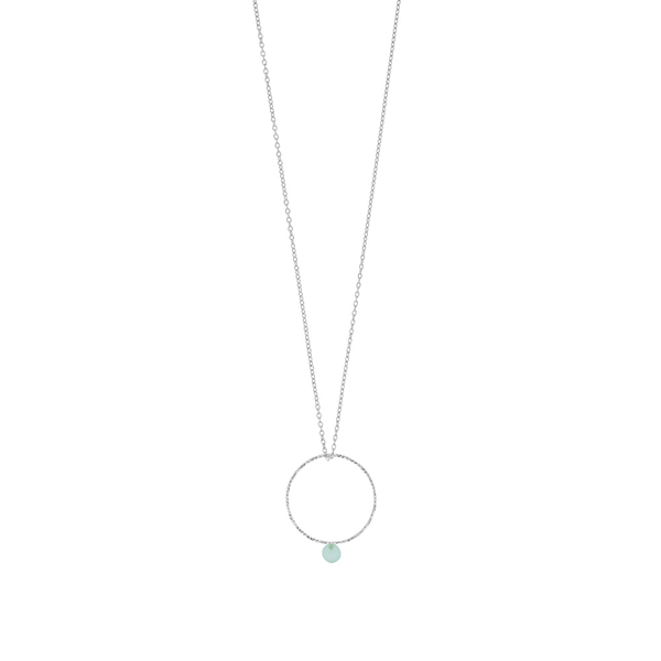 Leaf Jewelry Halskette Rain Drop Circle, 925 Sterlingsilber, Aqua Chalzedon 50% Rabatt für begrenzte Zeit