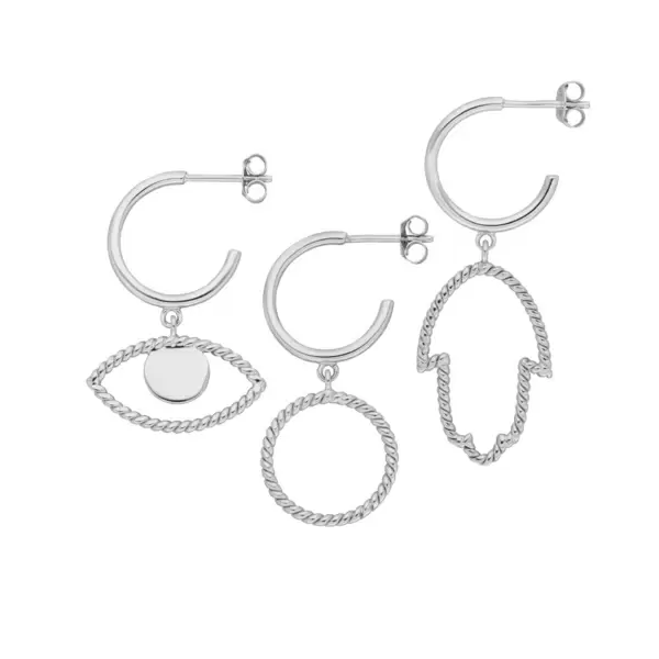 Leaf Jewelry Single Creole Circle Twist, 925 Sterlingsilber 2025