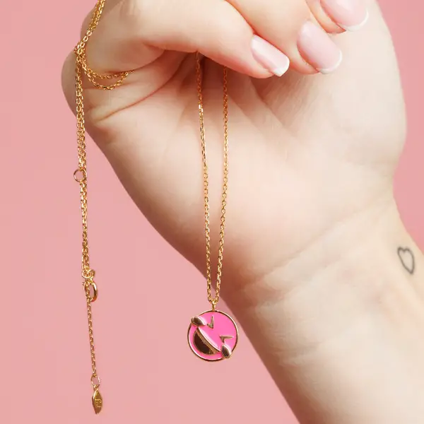 Leaf Jewelry Halskette "Happy" EMOJI, 18 K Gelbgold vergoldet Blitzverkäufe