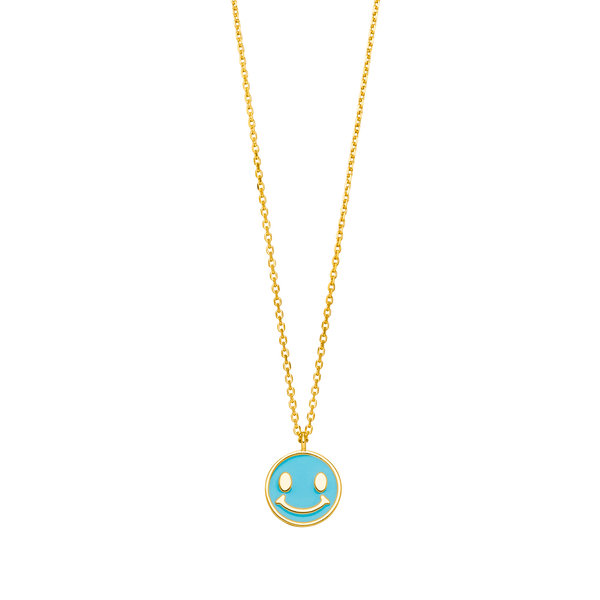 Leaf Jewelry Halskette "Happy" EMOJI, 18 K Gelbgold vergoldet Blitzverkäufe