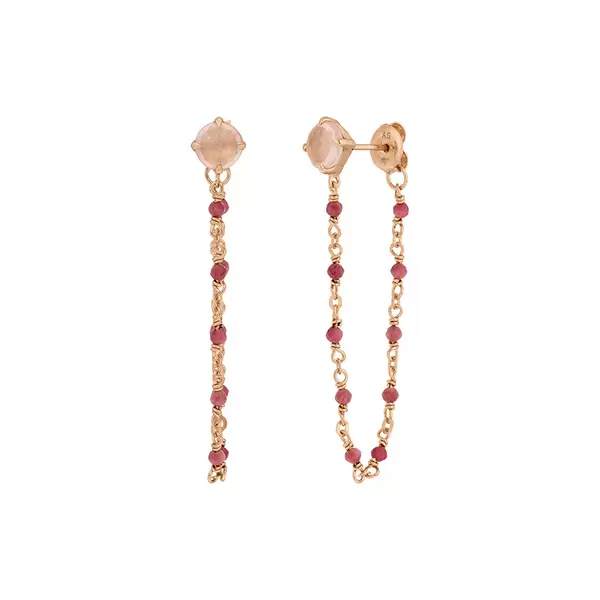 Leaf Jewelry Ohrhänger Flying Gems, Rosenquarz, 18 K Rosegold vergoldet Fabrikpreis