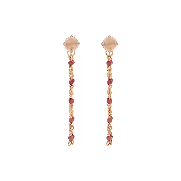 Leaf Jewelry Ohrhänger Flying Gems, Rosenquarz, 18 K Rosegold vergoldet Fabrikpreis