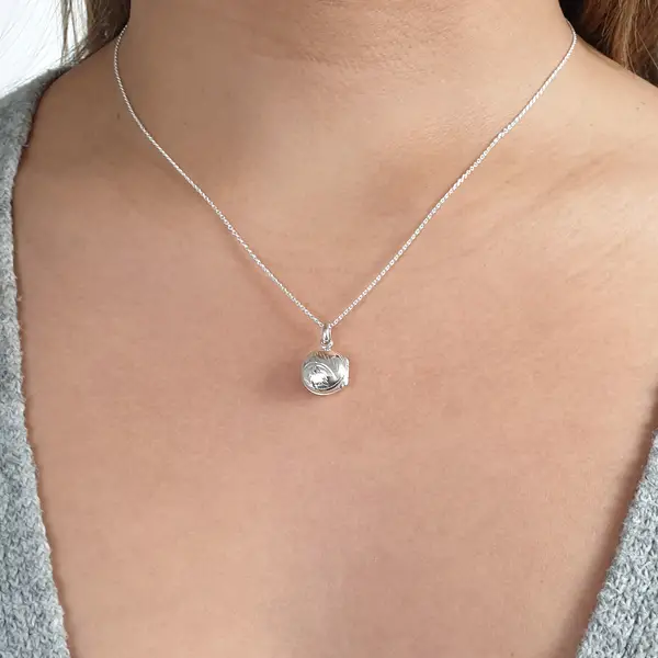 Leaf Jewelry Silber Medaillon Halskette Black Friday