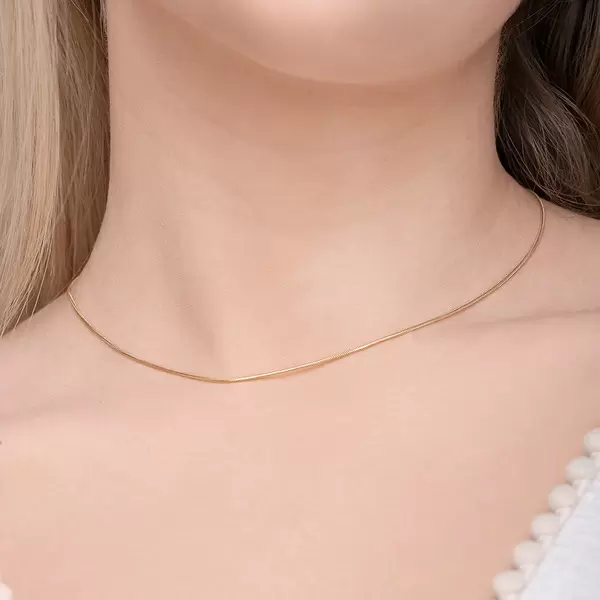 Leaf Jewelry Choker Snake, 43 cm, 18 K Gelbgold vergoldet Heißer Verkauf