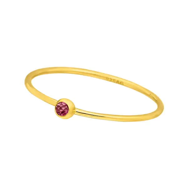 Leaf Jewelry Ring Solitaire, Ruby, 18 K Gelbgold vergoldet, Gr.50 Große Rabatte