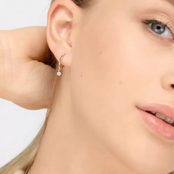 Leaf Jewelry Creole Pure mit Diamanten, 18 K Weissgold Sonderangebote