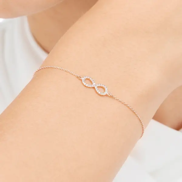 Leaf Jewelry Armkette Infinity mit Diamanten, 18 K Roségold VIP-Rabatte
