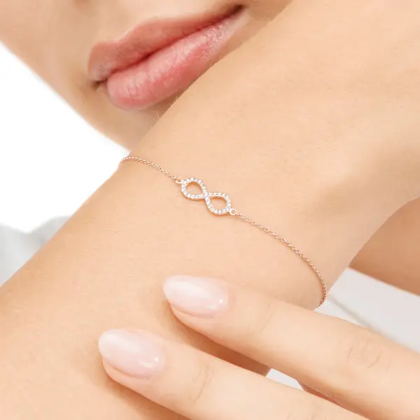 Leaf Jewelry Armkette Infinity mit Diamanten, 18 K Roségold VIP-Rabatte